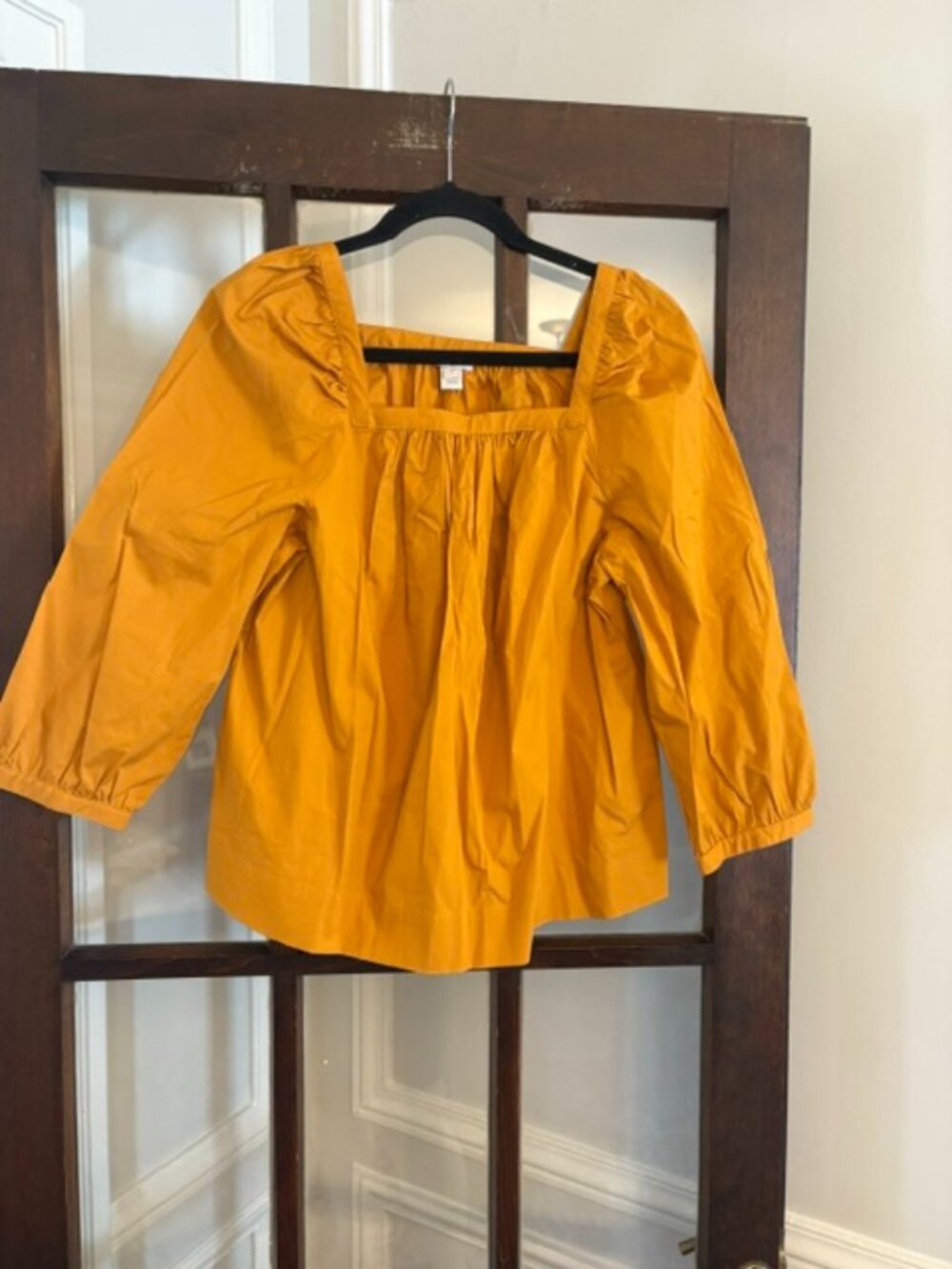 J.Crew Factory Square-Necked Blouse in Marigold, Size Small